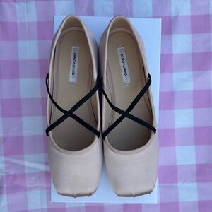 Sandy Liang Criss Cross Pointe Satin Box Toe